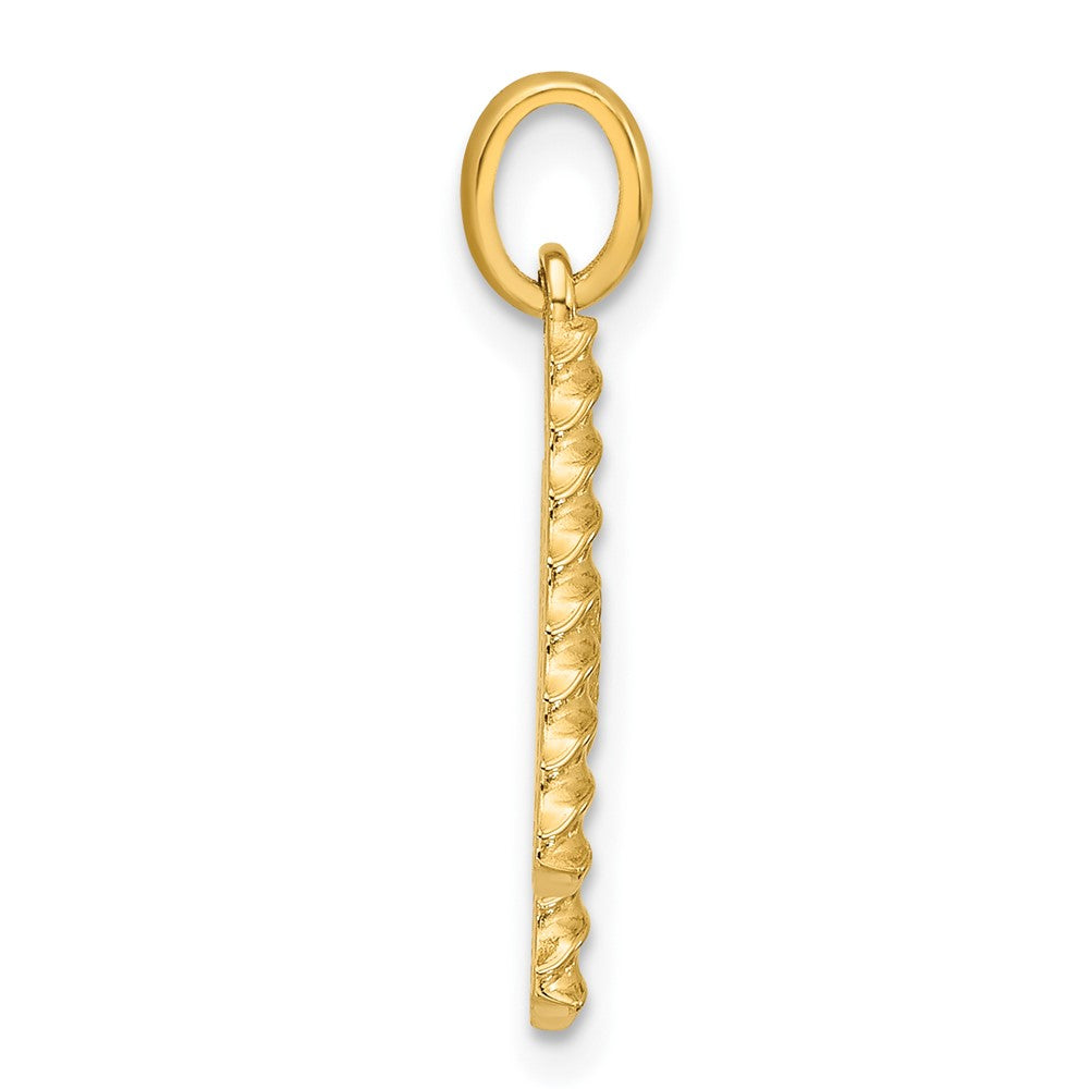 14K Gelbgold Fantasie Gedreht Buchstabe H