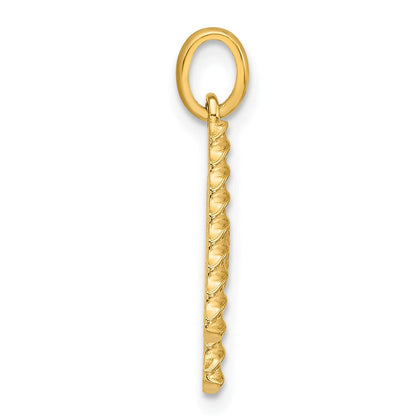 14K Gelbgold Fantasie Gedreht Buchstabe H