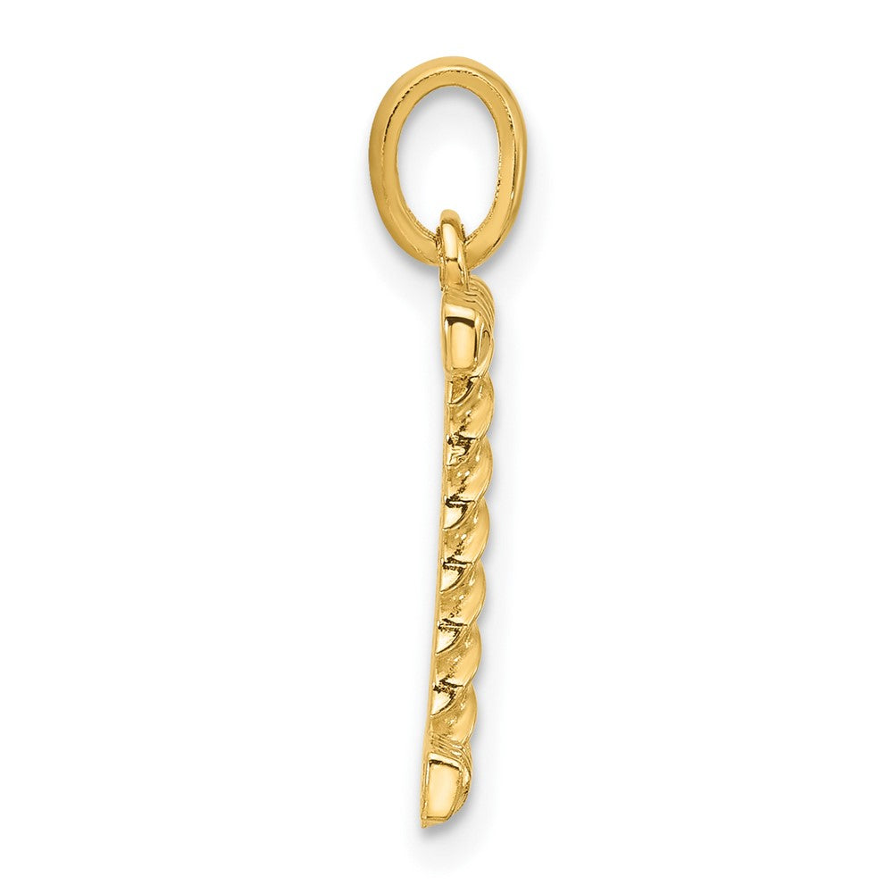 14K Gelbgold Fantasie Gedreht Buchstabe I