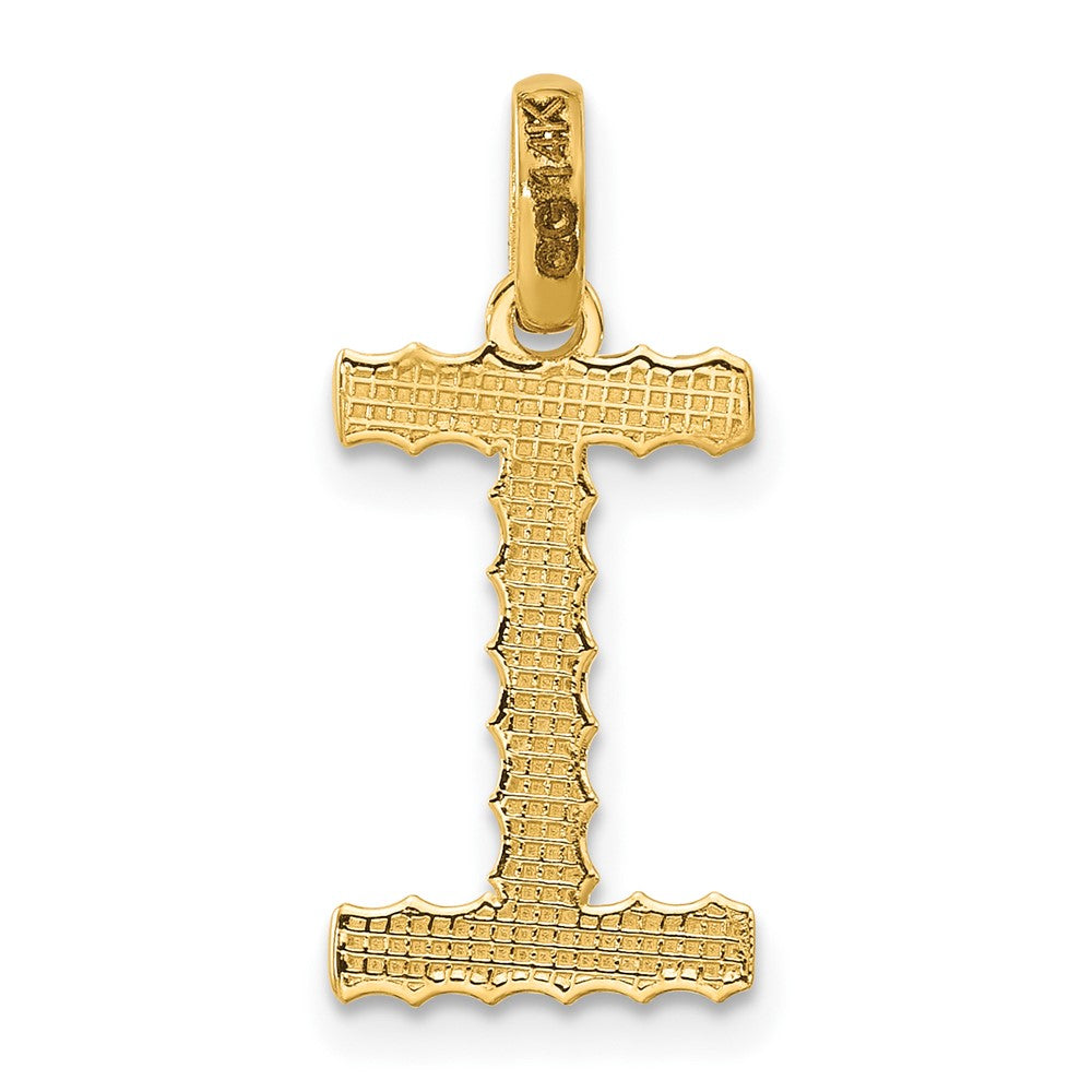 14K Gelbgold Fantasie Gedreht Buchstabe I