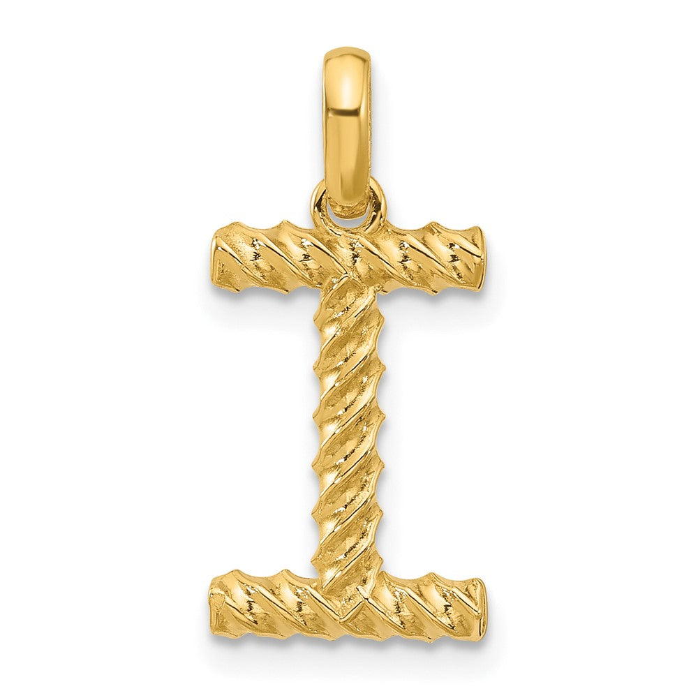 14K Gelbgold Fantasie Gedreht Buchstabe I