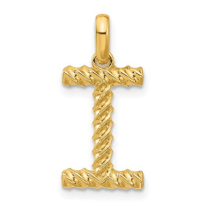 14K Gelbgold Fantasie Gedreht Buchstabe I