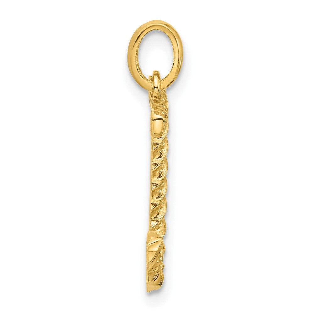 14K Gelbgold Fantasie Gedreht Buchstabe J