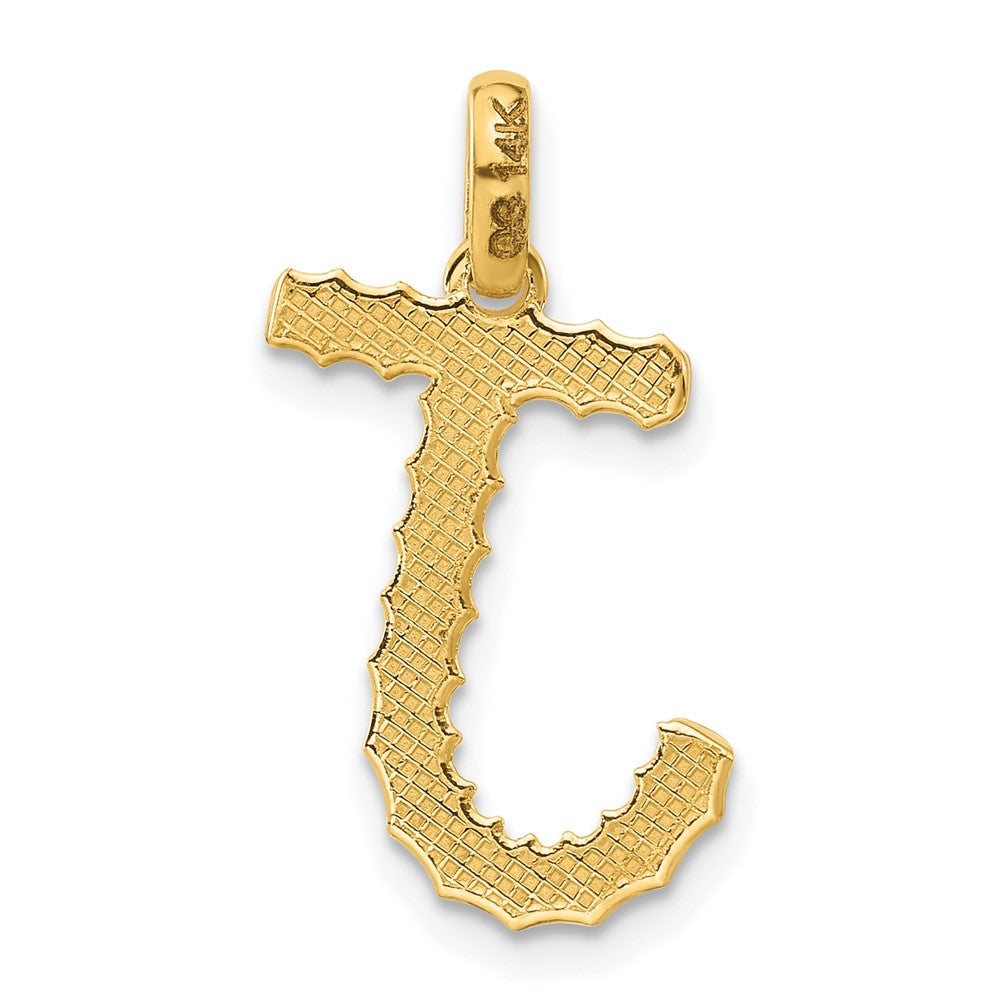 14K Gelbgold Fantasie Gedreht Buchstabe J