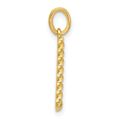 14K Gelbgold Fantasie Gedreht Buchstabe L