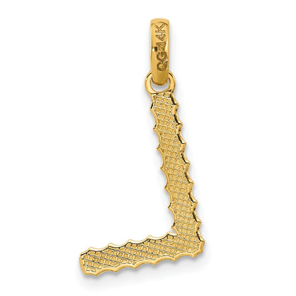 14K Gelbgold Fantasie Gedreht Buchstabe L