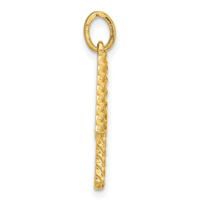 14K Gelbgold Fantasie Gedreht Buchstabe M