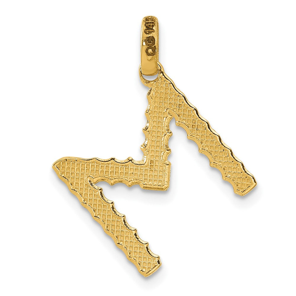 14K Gelbgold Fantasie Gedreht Buchstabe M