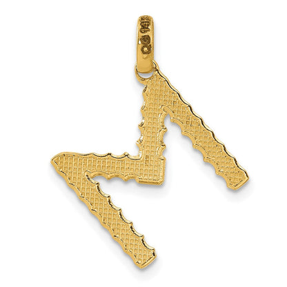 14K Gelbgold Fantasie Gedreht Buchstabe M