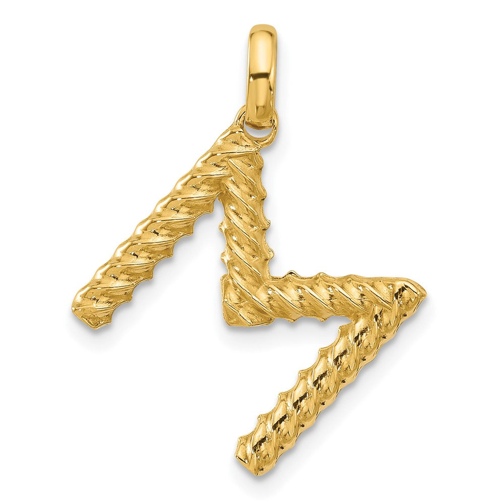 14K Gelbgold Fantasie Gedreht Buchstabe M