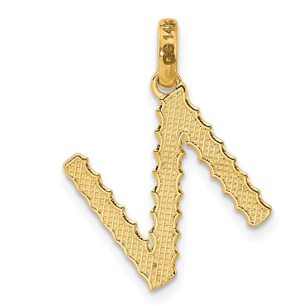 14K Gelbgold Fantasie Gedreht Buchstabe N