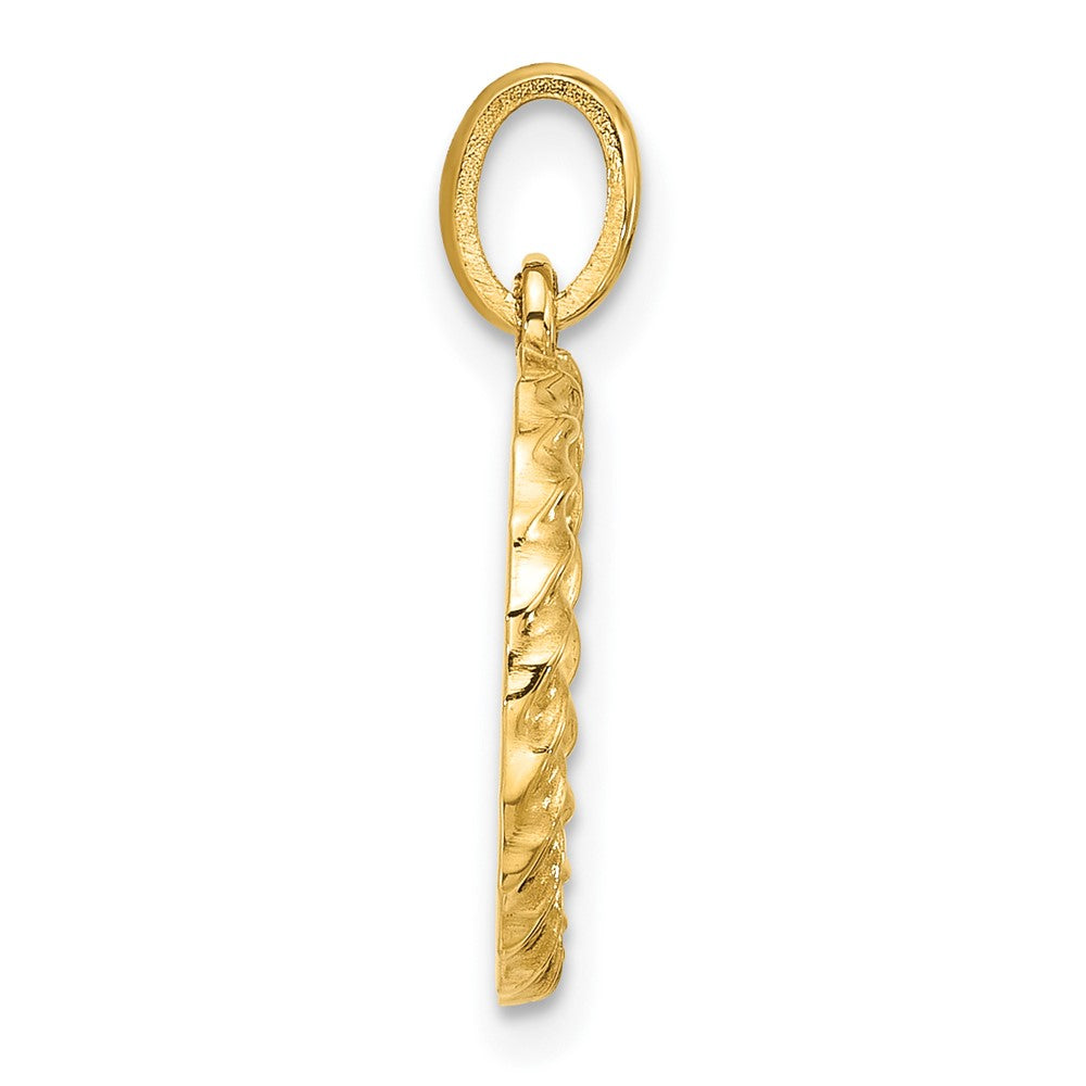 14K Gelbgold Fantasie Gedreht Buchstabe O
