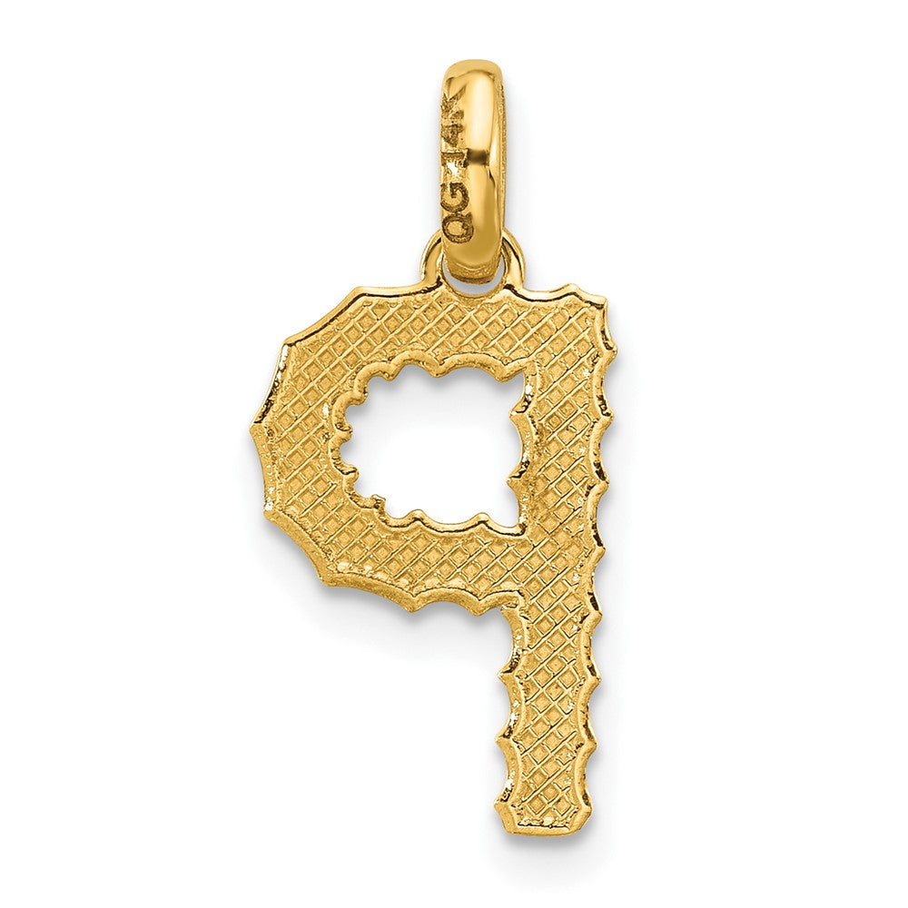 14K Gelbgold Fantasie Gedreht Buchstabe P