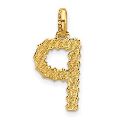 14K Gelbgold Fantasie Gedreht Buchstabe P