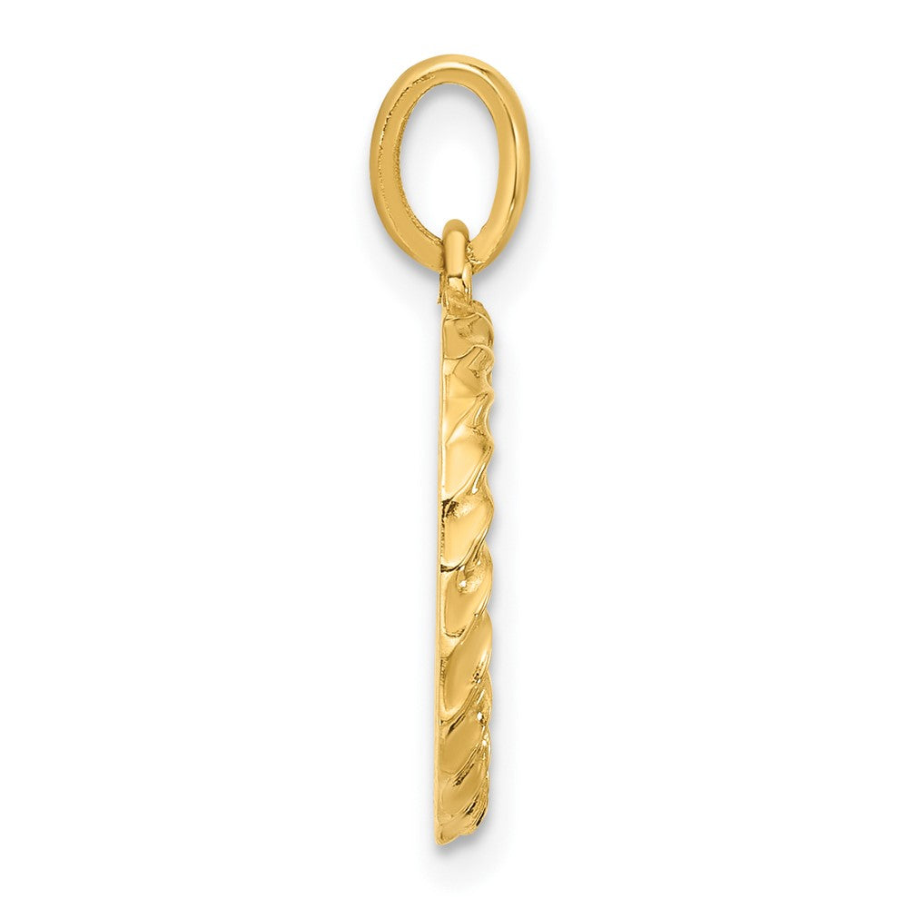 14K Gelbgold Fantasie Gedreht Buchstabe Q