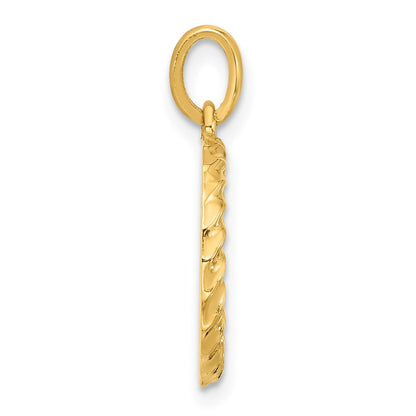 14K Gelbgold Fantasie Gedreht Buchstabe Q