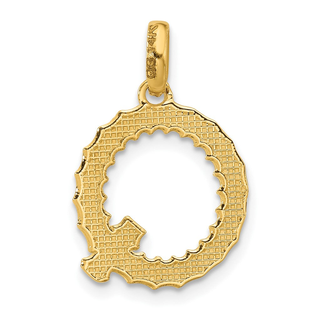 14K Gelbgold Fantasie Gedreht Buchstabe Q