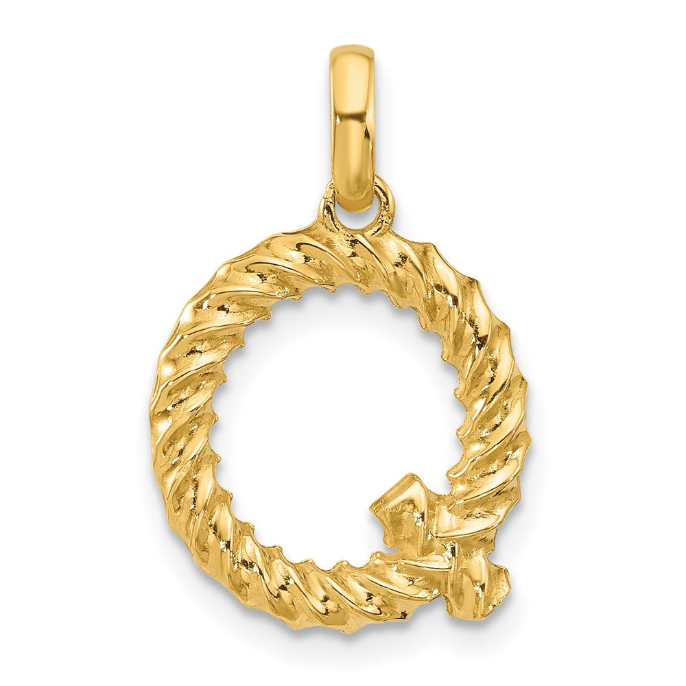 14K Gelbgold Fantasie Gedreht Buchstabe Q