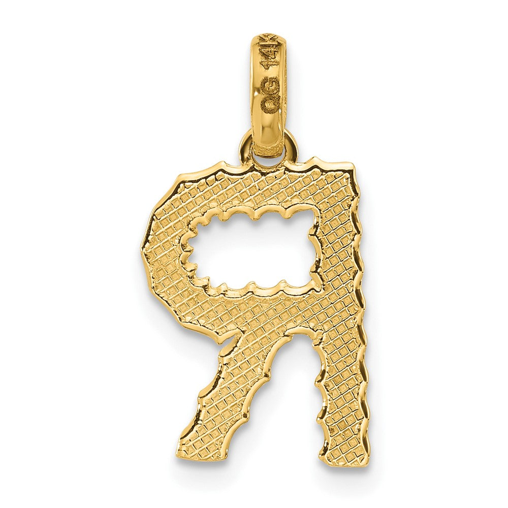14K Gelbgold Fantasie Gedreht Buchstabe R