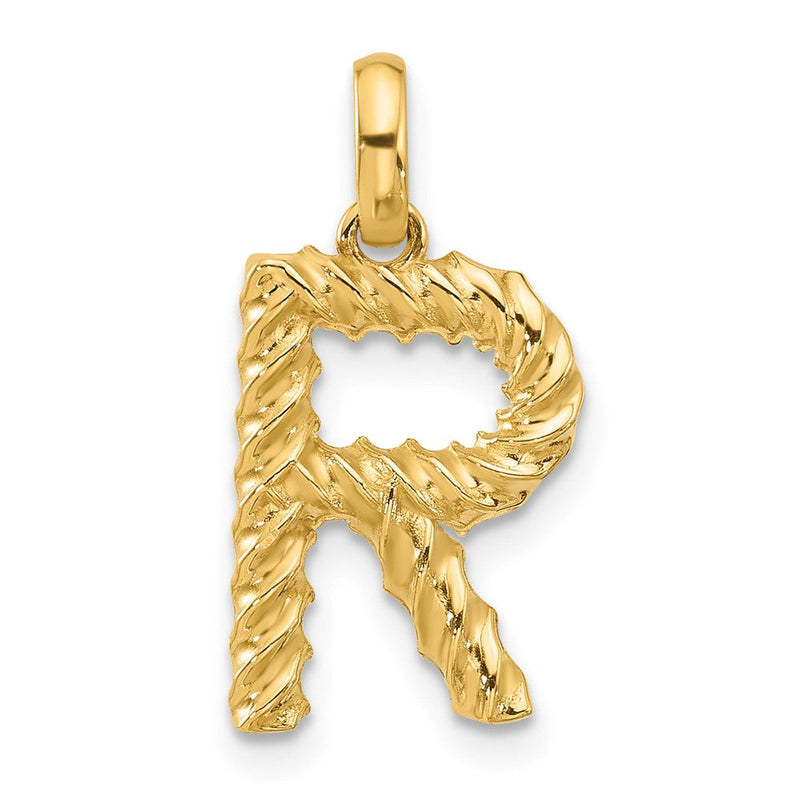 14K Gelbgold Fantasie Gedreht Buchstabe R
