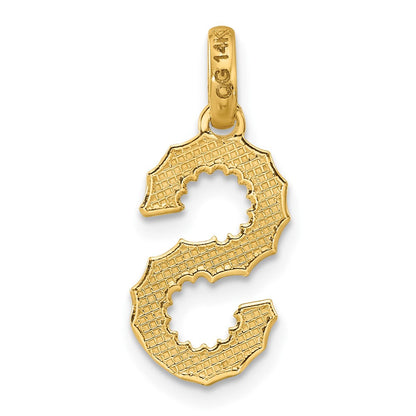 14K Gelbgold Fantasie Gedreht Buchstabe S