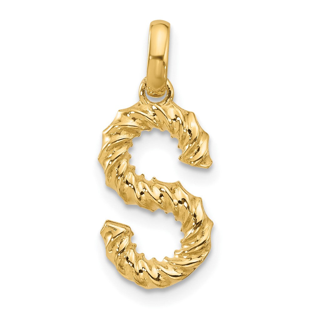 14K Gelbgold Fantasie Gedreht Buchstabe S