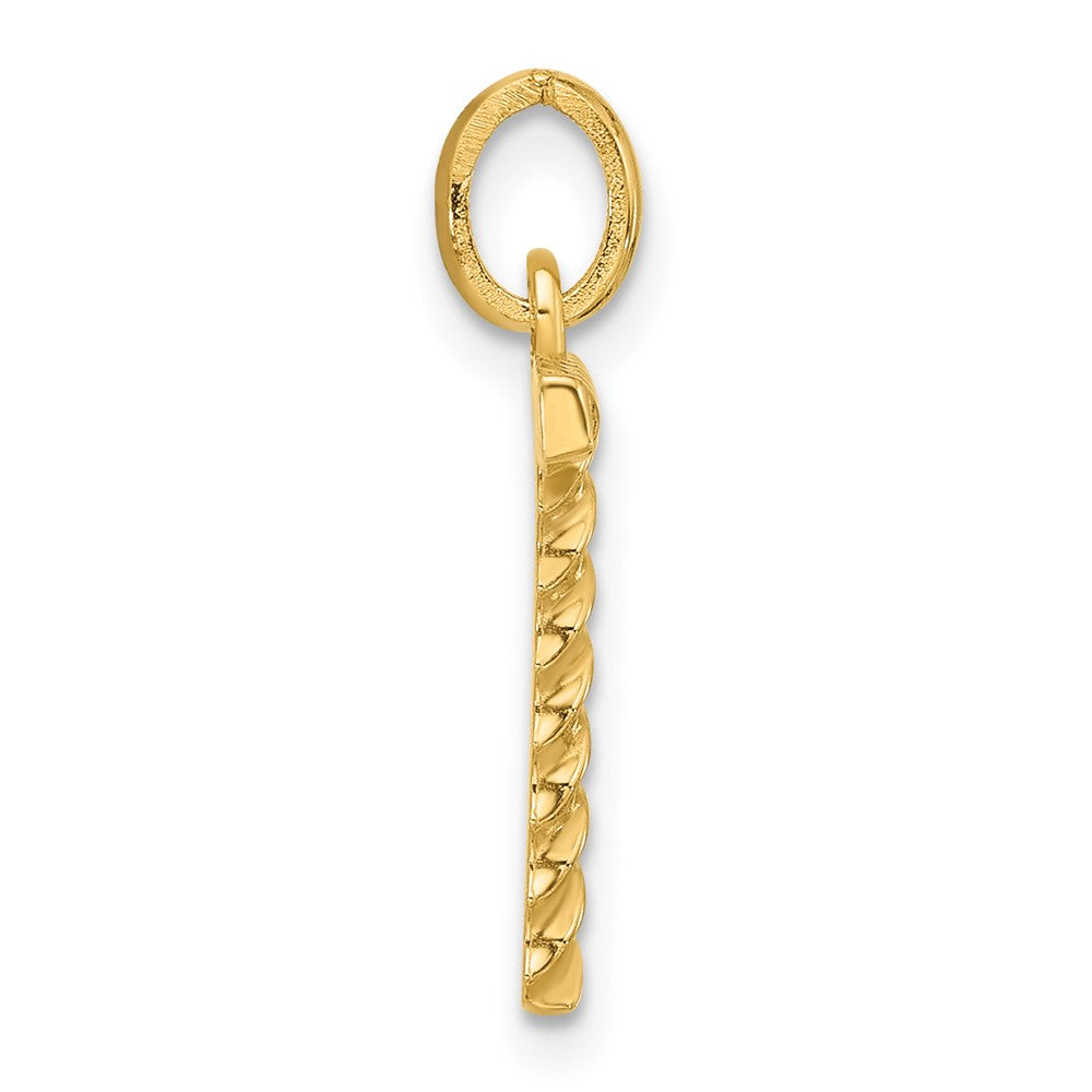 14K Gelbgold Fantasie Gedreht Buchstabe T