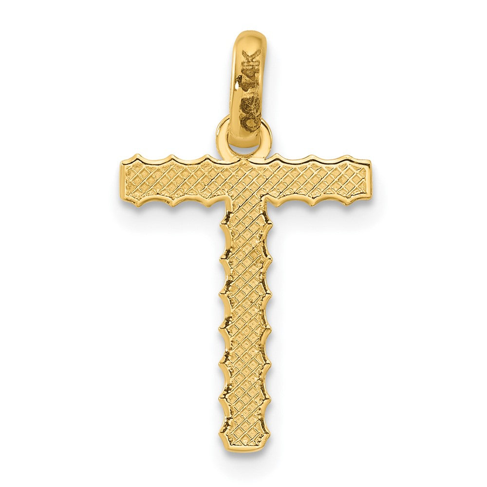 14K Gelbgold Fantasie Gedreht Buchstabe T