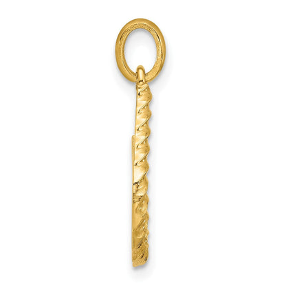 14K Gelbgold Fantasie Gedreht Buchstabe U