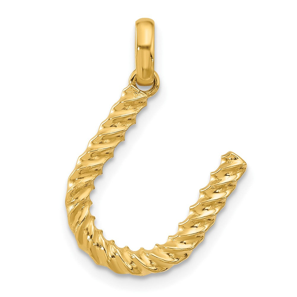 14K Gelbgold Fantasie Gedreht Buchstabe U