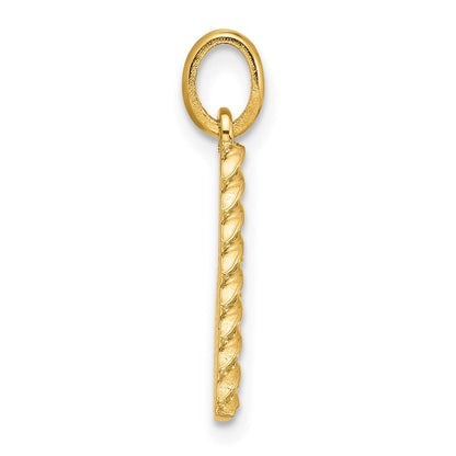 14K Gelbgold Fantasie Gedreht Buchstabe V