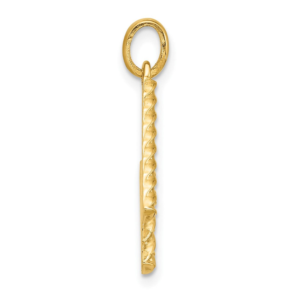 14K Gelbgold Fantasie Gedreht Buchstabe W
