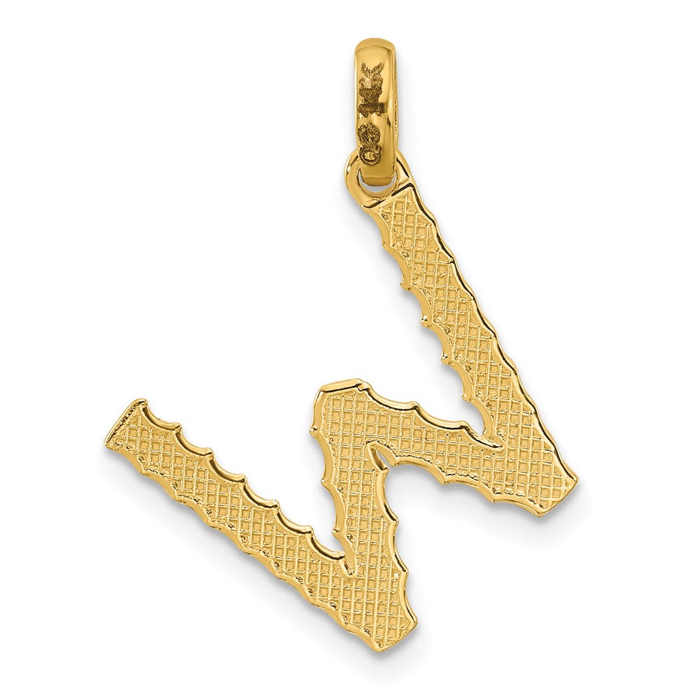 14K Gelbgold Fantasie Gedreht Buchstabe W