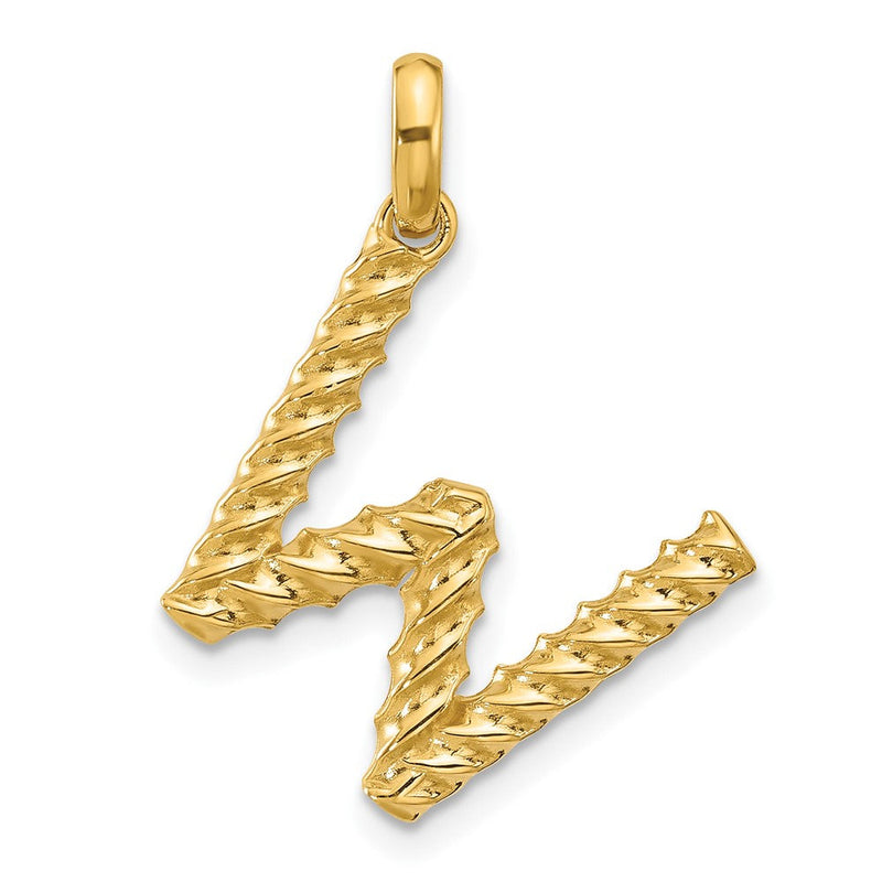 14K Gelbgold Fantasie Gedreht Buchstabe W