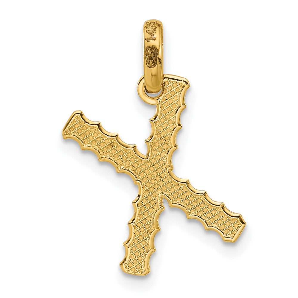 14K Gelbgold Fantasie Gedreht Buchstabe X