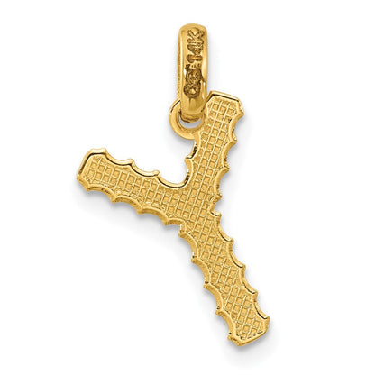 14K Gelbgold Fantasie Gedreht Buchstabe Y