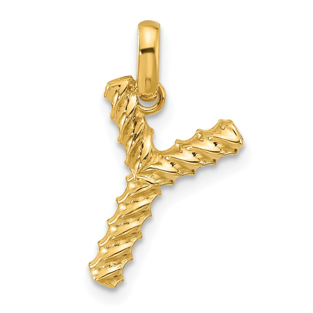 14K Gelbgold Fantasie Gedreht Buchstabe Y