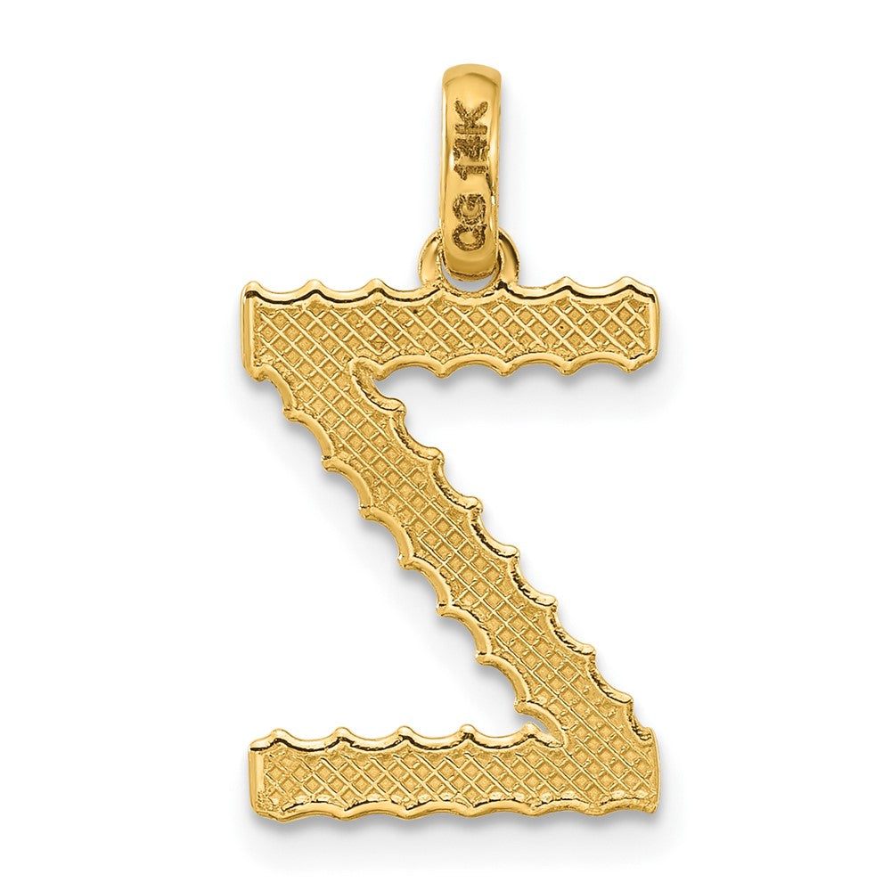 14K Gelbgold Fantasie Gedreht Buchstabe Z