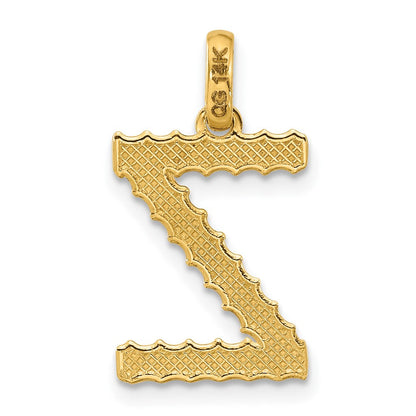 14K Gelbgold Fantasie Gedreht Buchstabe Z