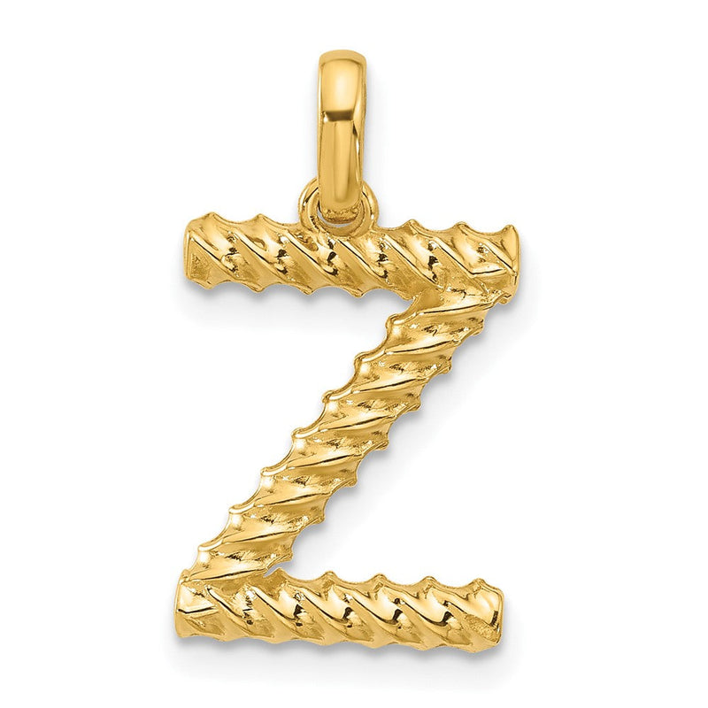 14K Gelbgold Fantasie Gedreht Buchstabe Z