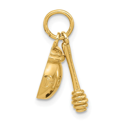 14K Gelbgold Fantasie Honey Pot mit Wand