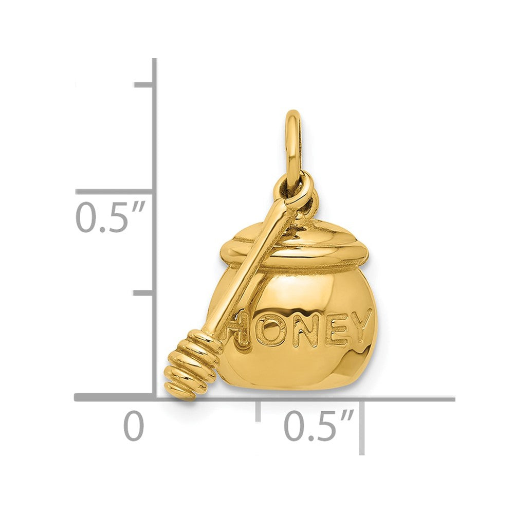 14K Gelbgold Fantasie Honey Pot mit Wand