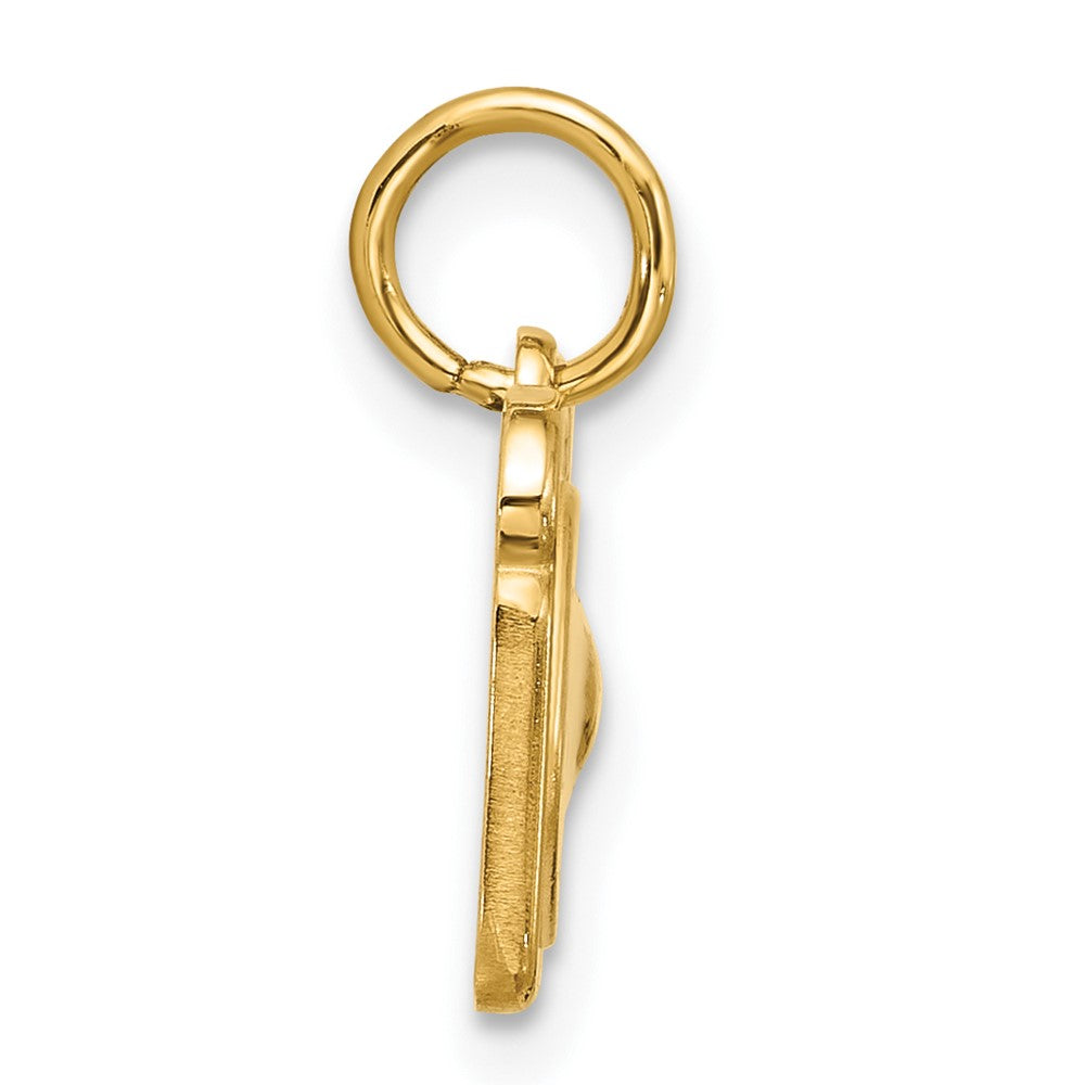 14K Gelbgold Emaillierter Fancy-Ei-auf-Toast-Charm