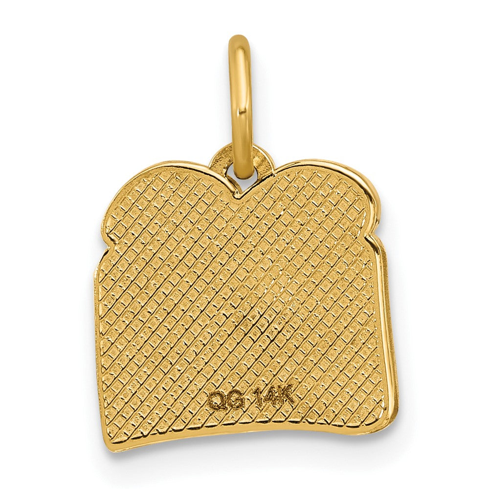 14K Gelbgold Emaillierter Fancy-Ei-auf-Toast-Charm