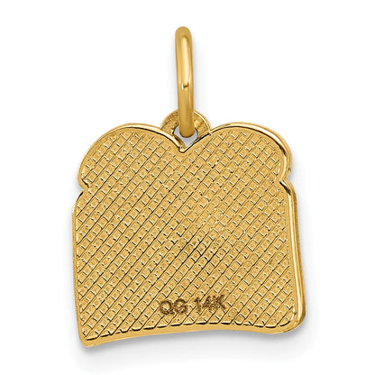14K Gelbgold Emaillierter Fancy-Ei-auf-Toast-Charm