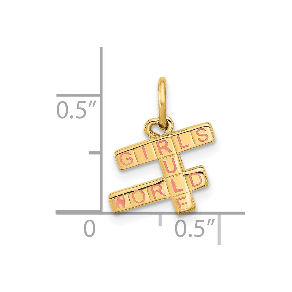 14K Gelbgold Fantasie "girls Rule World
