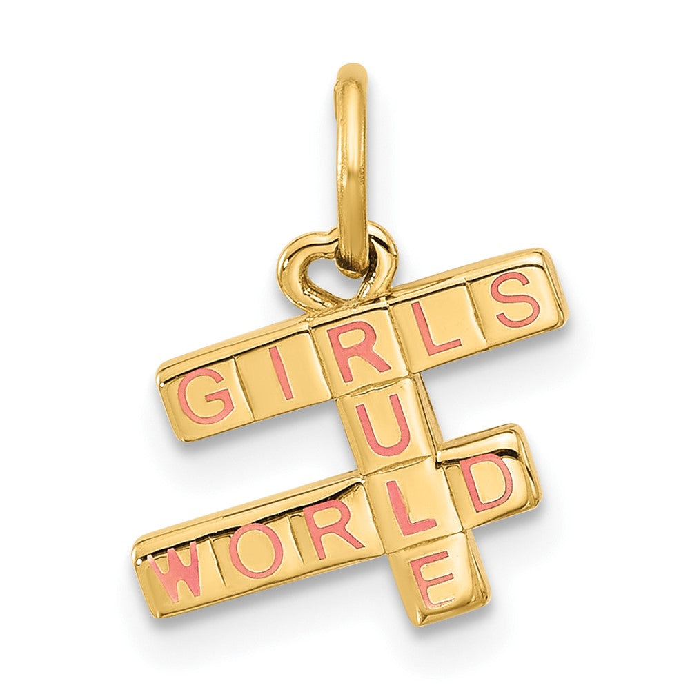 14K Gelbgold Fantasie "girls Rule World