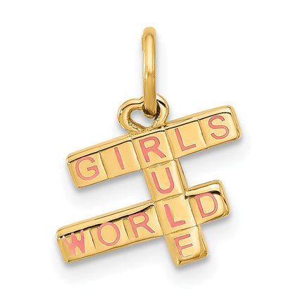 14K Gelbgold Fantasie "girls Rule World