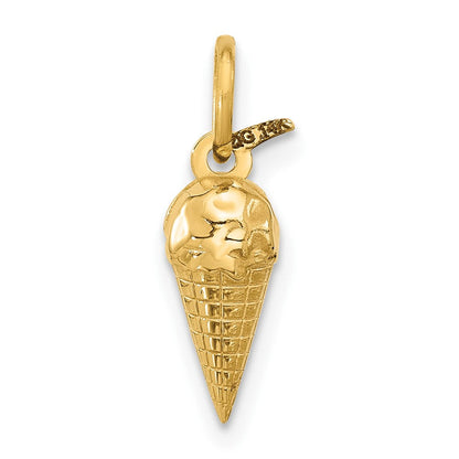 14K Gelbgold Fantasie Eis Cream Cone