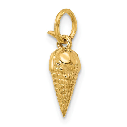 14K Gelbgold Fantasie Eis Cream Cone